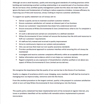 Quality Policy Statement
